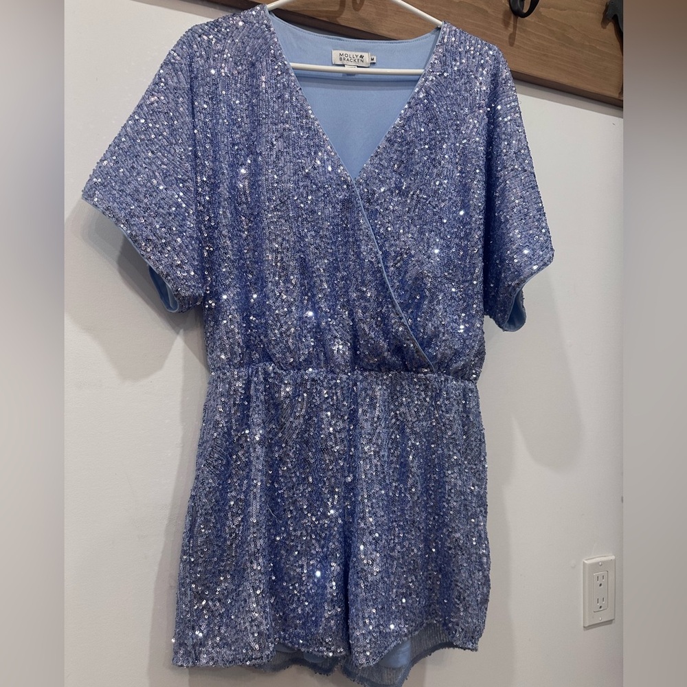 Molly Bracken purple/blue sequin romper